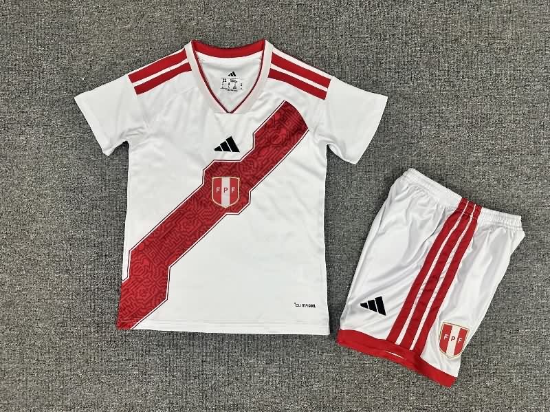 2026 Peru Home Kids Soccer Jersey And Shorts 2026 Peru Home Kids Soccer Jersey And Shorts