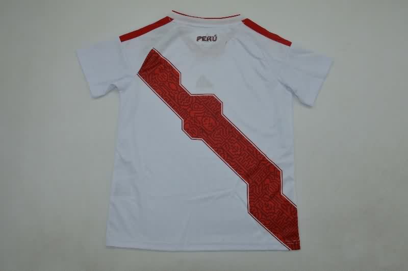 2026 Peru Home Kids Soccer Jersey And Shorts