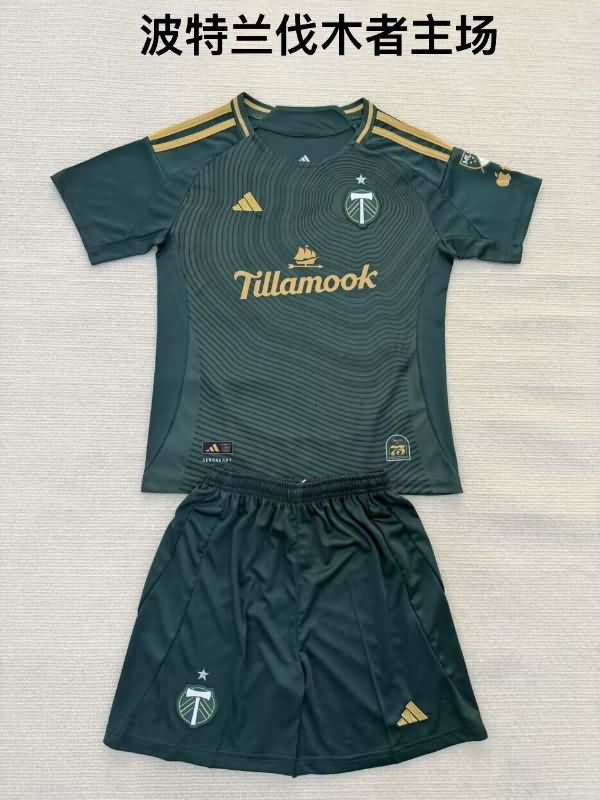2025 Portland Timbers Home Kids Soccer Jersey And Shorts