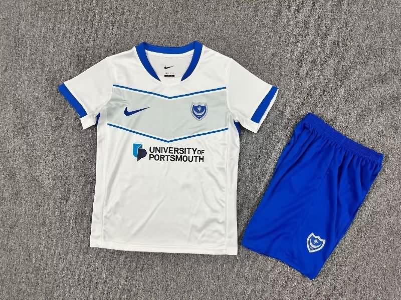 25/26 Portsmouth Away Kids Soccer Jersey And Shorts