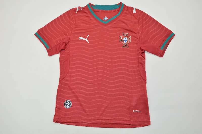 25/26 Portugal Home Kids Soccer Jersey And Shorts