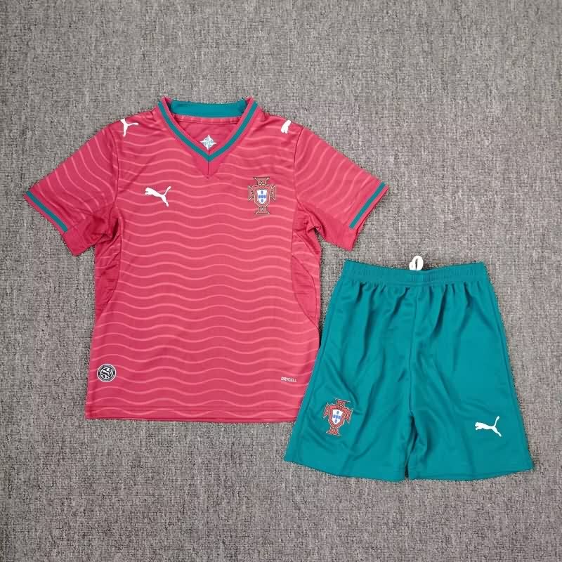 2026 Portugal World Cup Home Kids Soccer Jersey And Shorts 2026 Portugal World Cup Home Kids Soccer Jersey And Shorts