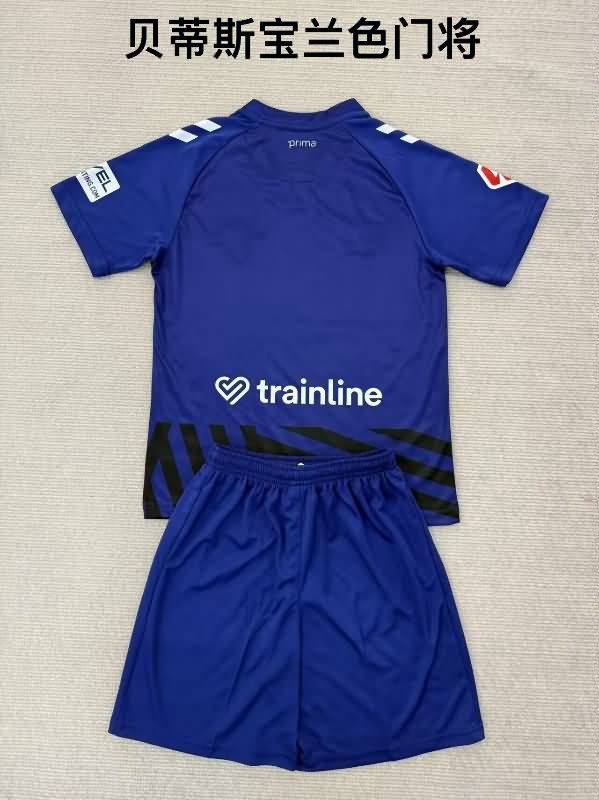 25/26 Real Betis Goalkeeper Dark Blue Kids Soccer Jersey And Shorts