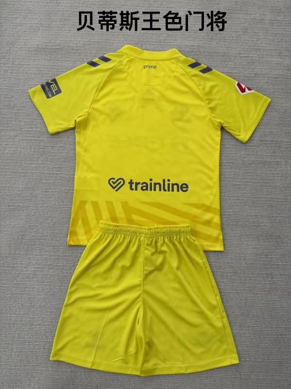 25/26 Real Betis Goalkeeper Yellow Kids Soccer Jersey And Shorts