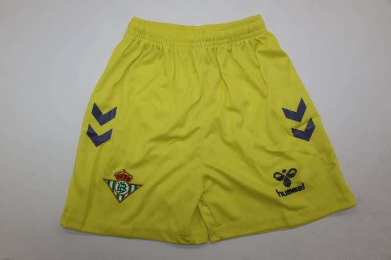 25/26 Real Betis Goalkeeper Yellow Kids Soccer Jersey And Shorts