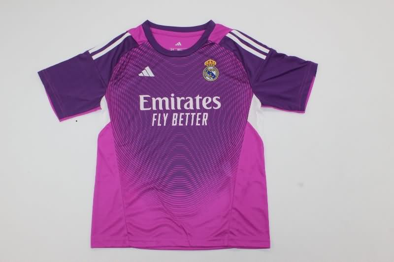 25/26 Real Madrid Goalkeeper Purple Kids Soccer Jersey And Shorts