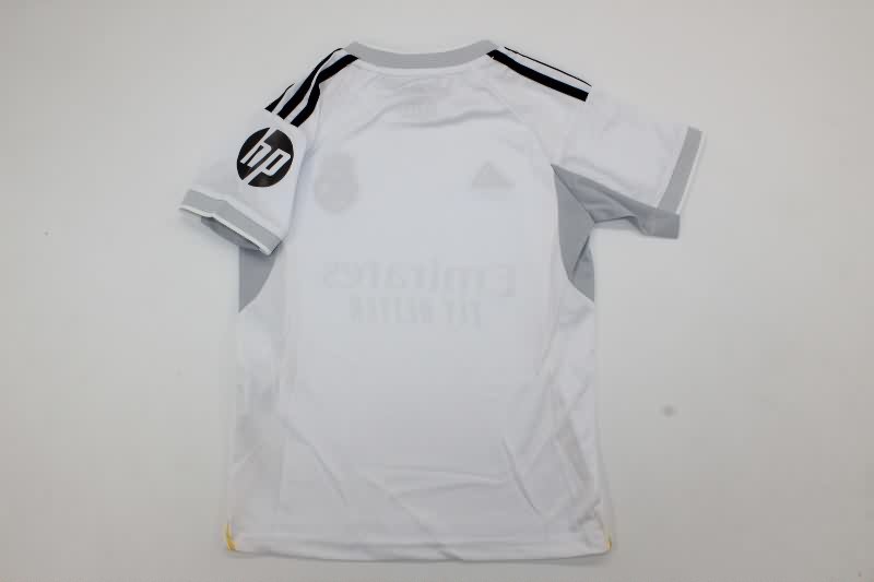 25/26 Real Madrid Home Kids Soccer Jersey And Shorts