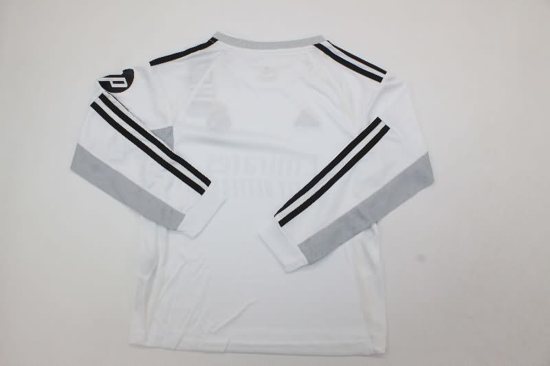 25/26 Real Madrid Home Long Sleeve Kids Soccer Jersey And Shorts