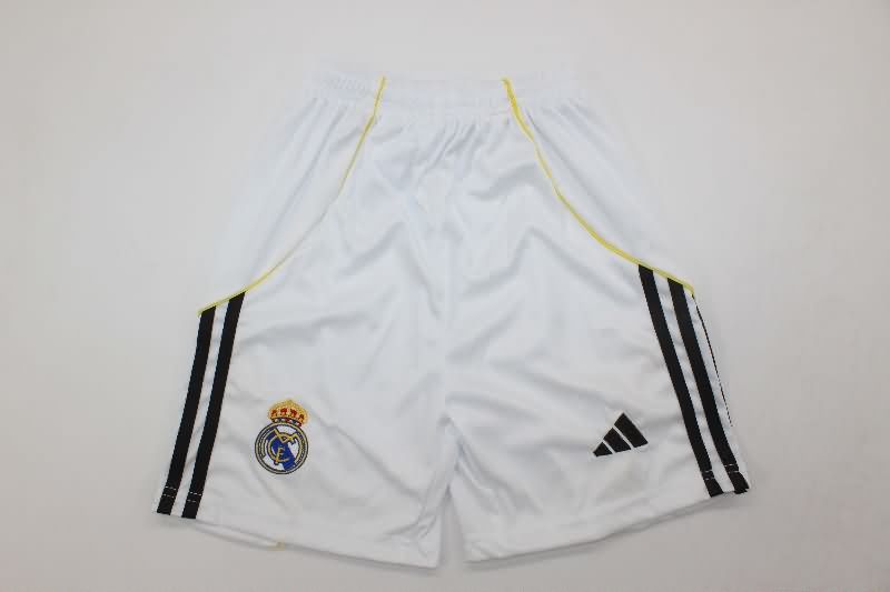 25/26 Real Madrid Home Long Sleeve Kids Soccer Jersey And Shorts