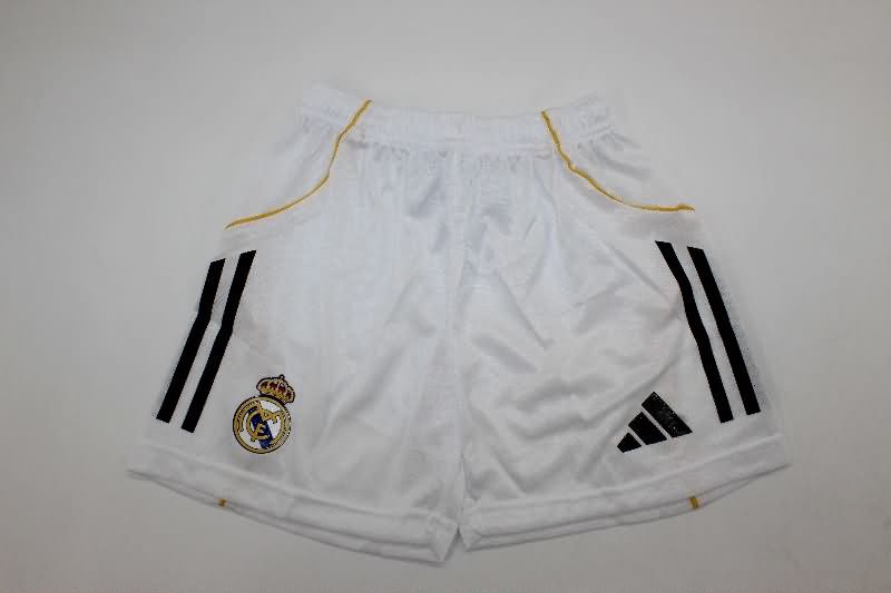25/26 Real Madrid Home Kids Soccer Jersey And Shorts (Player)