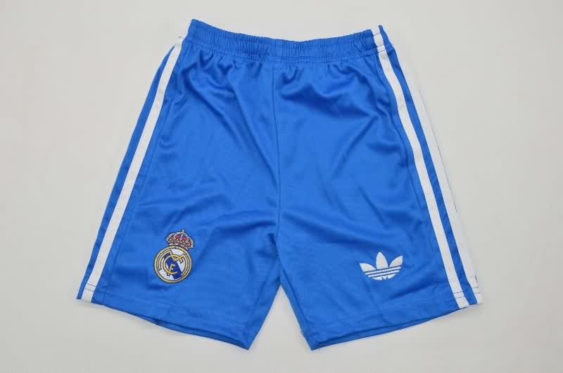 25/26 Real Madrid Third Long Sleeve Kids Soccer Jersey And Shorts