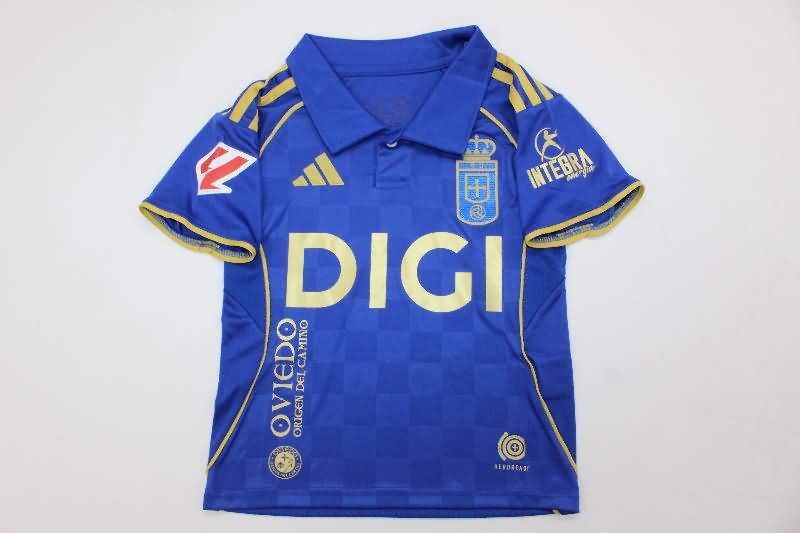 25/26 Real Oviedo Home Kids Soccer Jersey And Shorts
