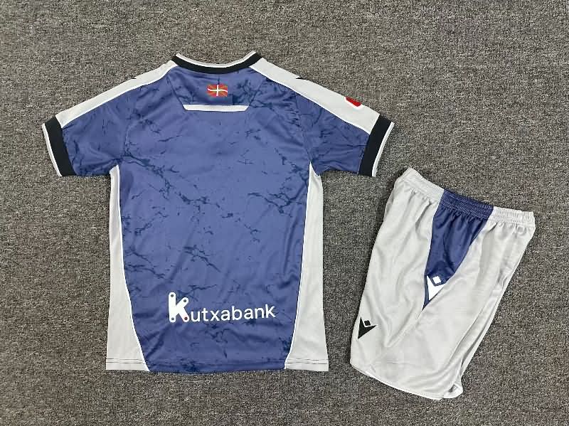 25/26 Real Sociedad Away Kids Soccer Jersey And Shorts