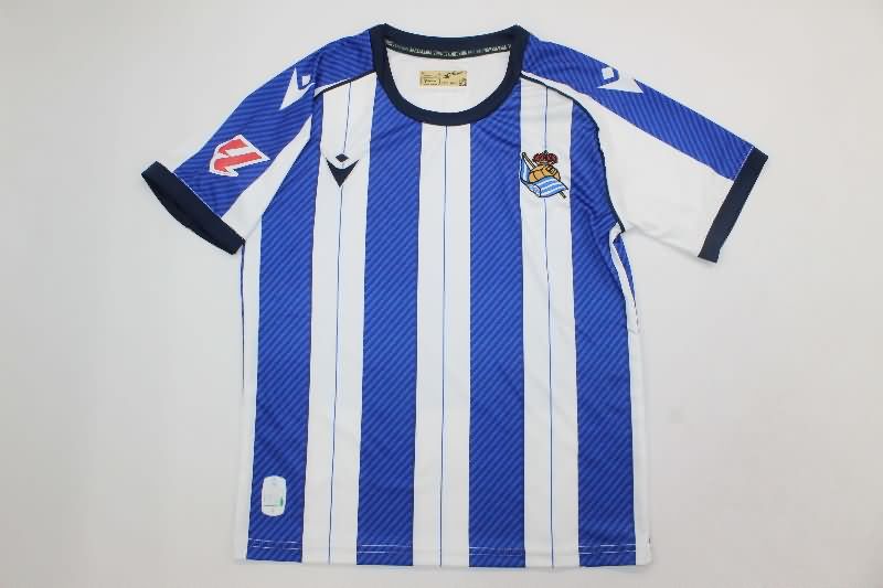 25/26 Real Sociedad Home Kids Soccer Jersey And Shorts