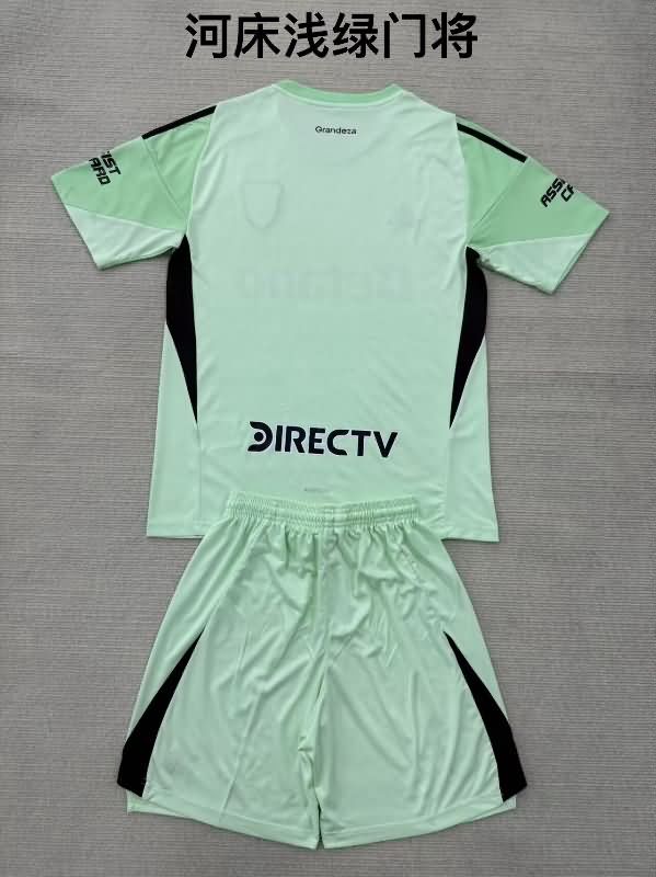 25/26 River Plate Goalkeeper Green Kids Soccer Jersey And Shorts