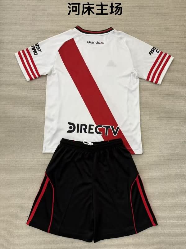 25/26 River Plate Home Kids Soccer Jersey And Shorts