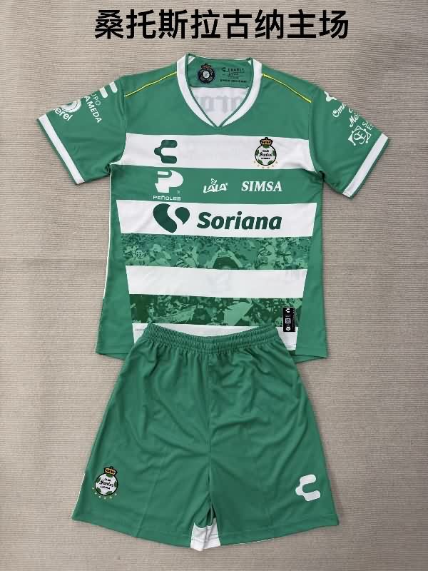 25/26 Santos Laguna Home Kids Soccer Jersey And Shorts 25/26 Santos Laguna Home Kids Soccer Jersey And Shorts