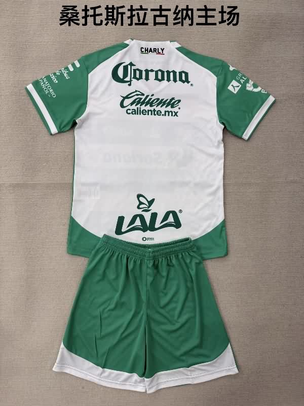 25/26 Santos Laguna Home Kids Soccer Jersey And Shorts