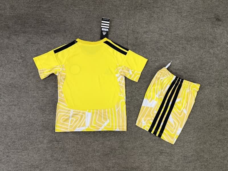 2026 Scotland Goalkeeper Yellow Kids Soccer Jersey And Shorts