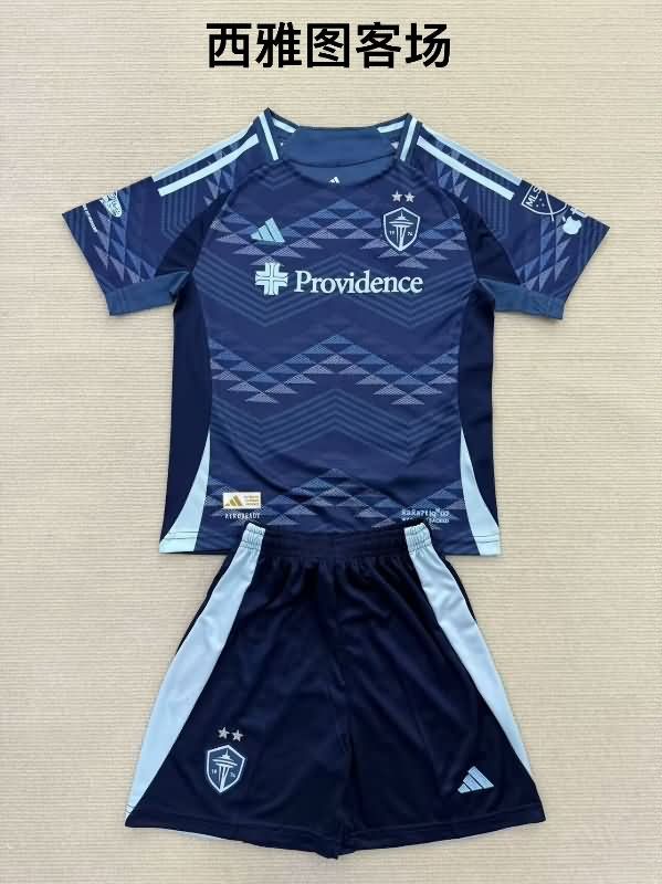2025 Seattle Sounders Away Kids Soccer Jersey And Shorts