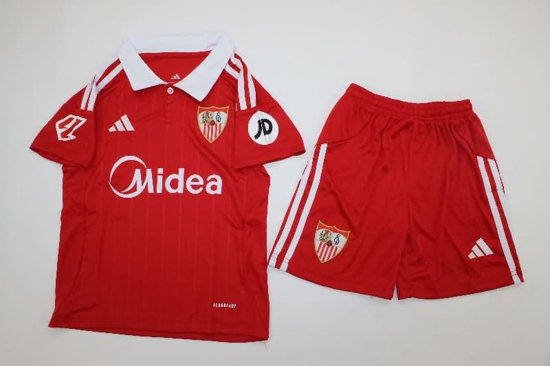 25/26 Sevilla Away Kids Soccer Jersey And Shorts