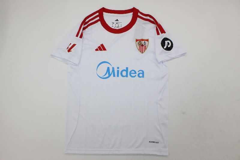 25/26 Sevilla Home Kids Soccer Jersey And Shorts