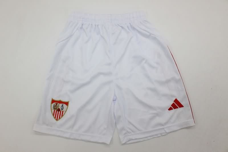 25/26 Sevilla Home Kids Soccer Jersey And Shorts