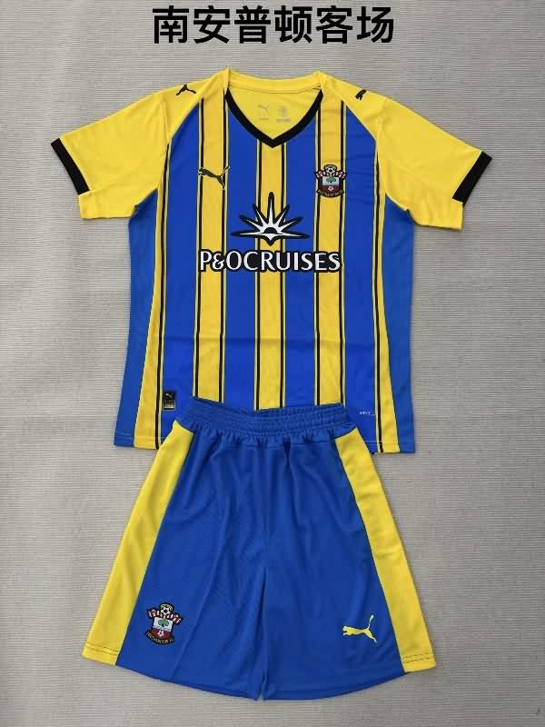 25/26 Southampton Away Kids Soccer Jersey And Shorts