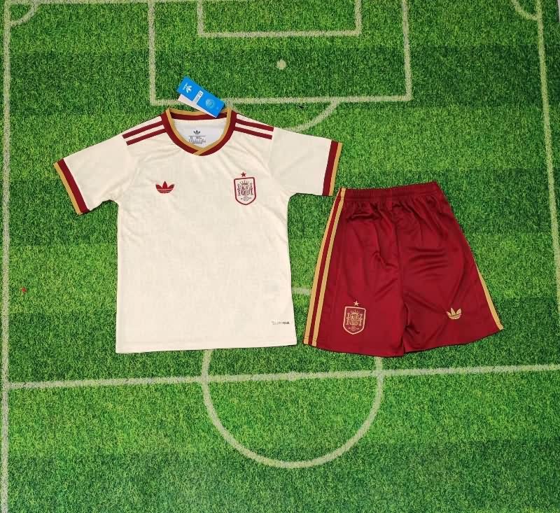 2026 Spain World Cup Away Kids Soccer Jersey And Shorts 2026 Spain World Cup Away Kids Soccer Jersey And Shorts
