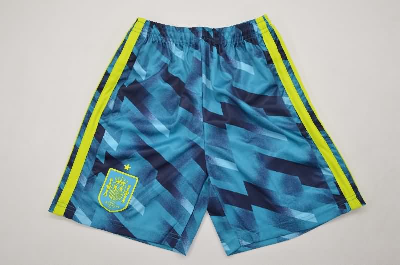 2026 Spain Goalkeeper Blue Kids Soccer Jersey And Shorts