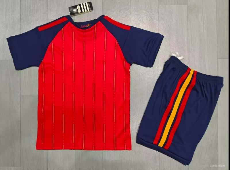 2026 Spain Home Kids Soccer Jersey And Shorts