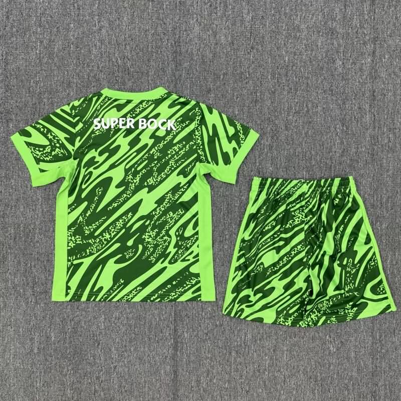 25/26 Sporting Lisbon Goalkeeper Green Kids Soccer Jersey And Shorts