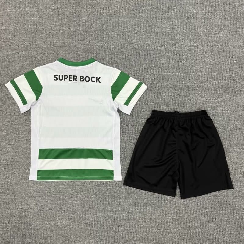 25/26 Sporting Lisbon Home Kids Soccer Jersey And Shorts