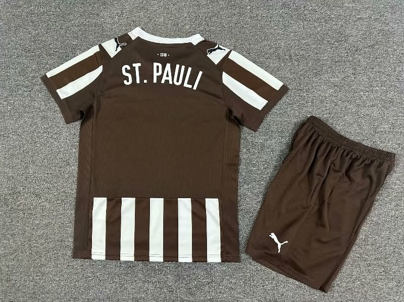 25/26 St Pauli Home Kids Soccer Jersey And Shorts
