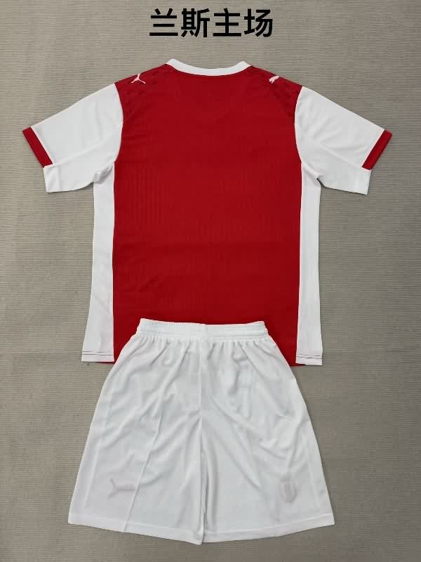 25/26 Stade De Reims Home Kids Soccer Jersey And Shorts