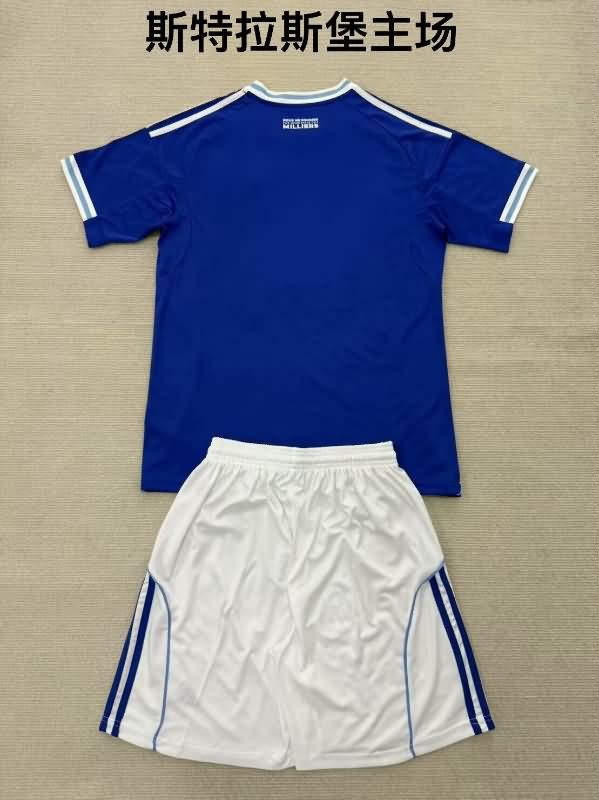 25/26 Strasbourg Home Kids Soccer Jersey And Shorts