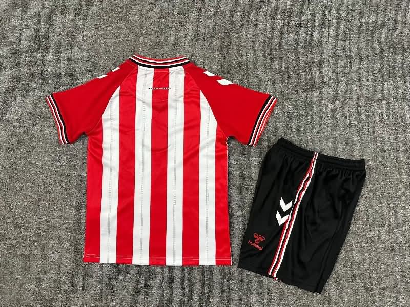 25/26 Sunderland Home Kids Soccer Jersey And Shorts