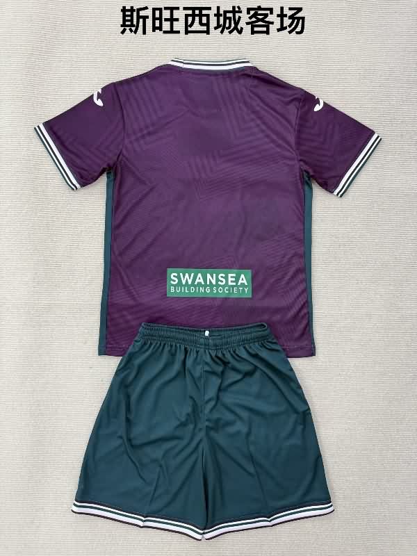 25/26 Swansea Away Kids Soccer Jersey And Shorts