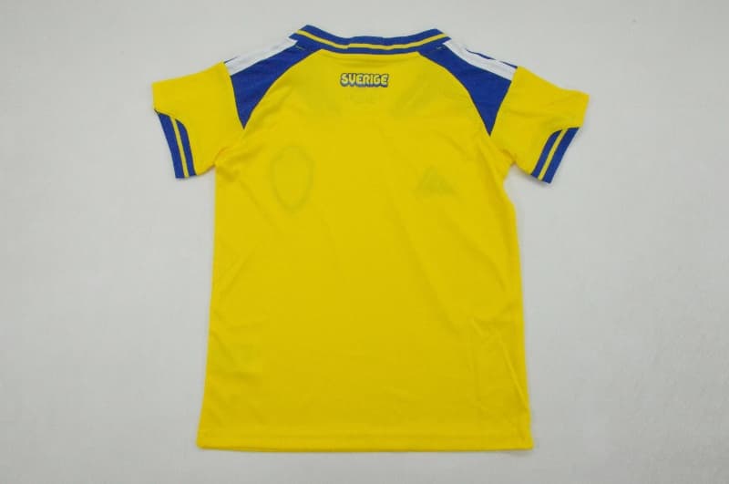 2026 Sweden Home Kids Soccer Jersey And Shorts