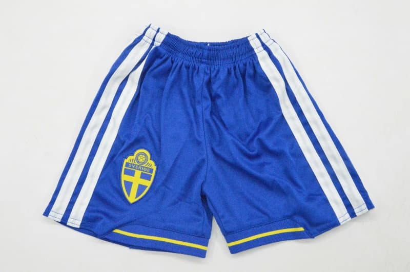2026 Sweden Home Kids Soccer Jersey And Shorts