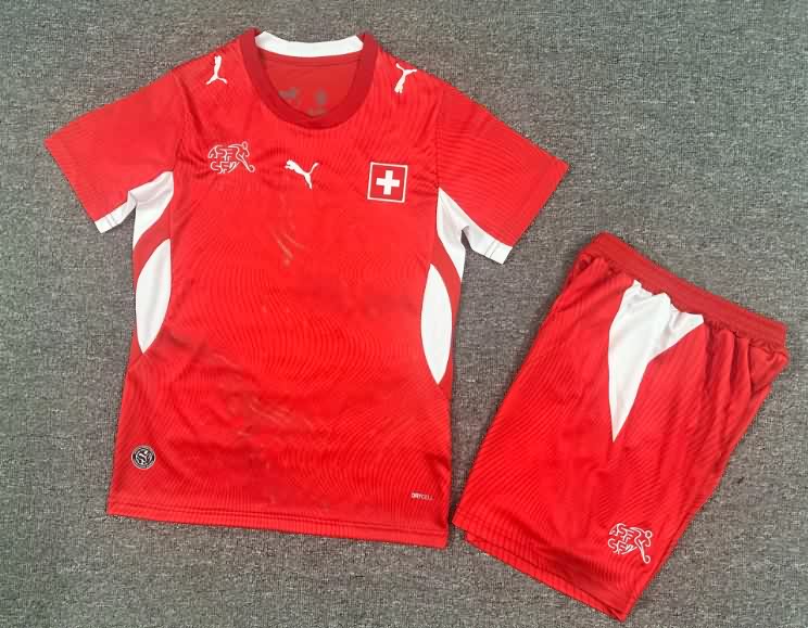 2026 Switzerland World Cup Home Kids Soccer Jersey And Shorts
