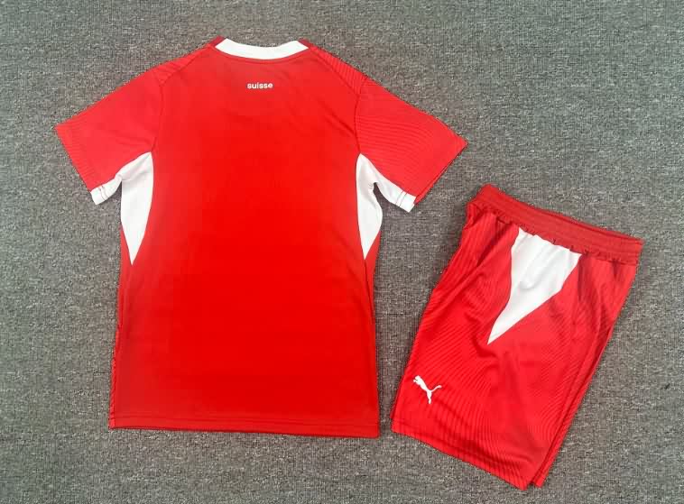 2026 Switzerland World Cup Home Kids Soccer Jersey And Shorts