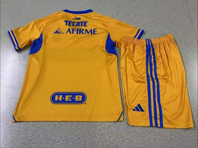 25/26 Tigres UANL Home Kids Soccer Jersey And Shorts