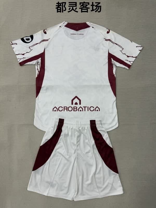 25/26 Torino Away Kids Soccer Jersey And Shorts