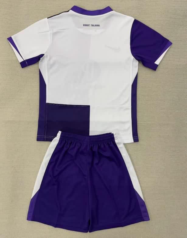 25/26 Toulouse Home Kids Soccer Jersey And Shorts