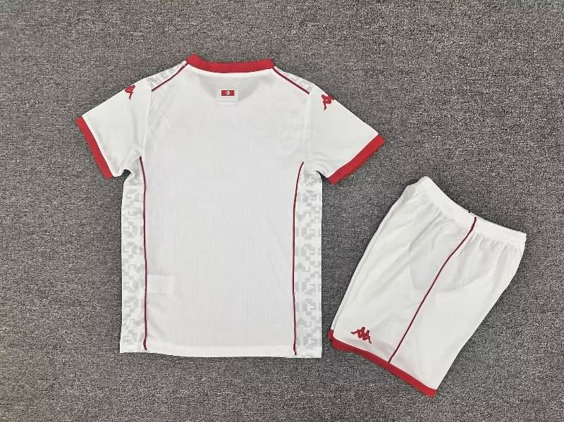 25/26 Tunisia Away Kids Soccer Jersey And Shorts