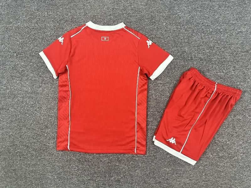 25/26 Tunisia Home Kids Soccer Jersey And Shorts