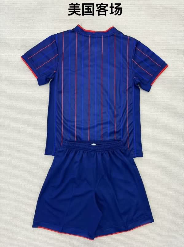 2025 USA Away Kids Soccer Jersey And Shorts