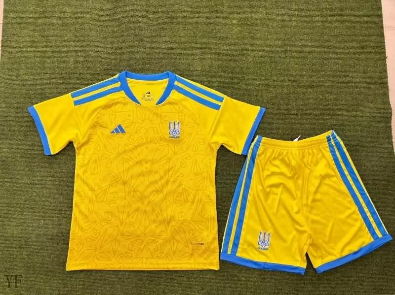 2026 Ukraine Home Kids Soccer Jersey And Shorts 2026 Ukraine Home Kids Soccer Jersey And Shorts