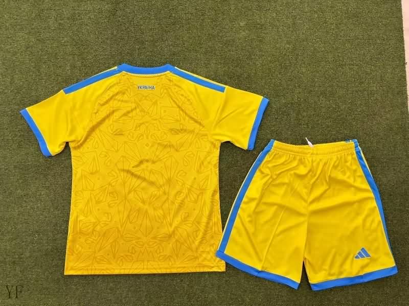 2026 Ukraine Home Kids Soccer Jersey And Shorts